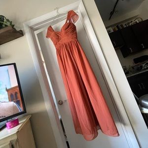 Revelry Kennedy Chiffon Bridesmaid Dress - Rust Orange